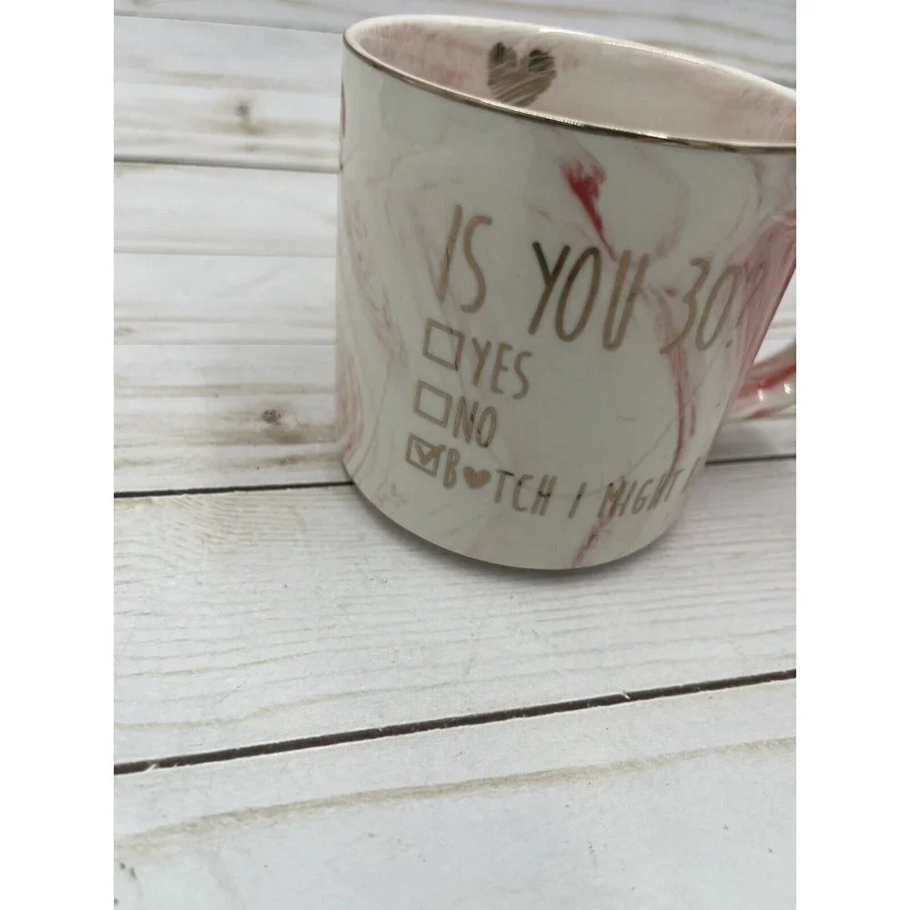 Henderson Pink Marble 30th Birthday Mug 